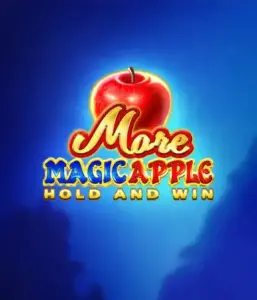 Discover the spellbinding allure of the More Magic Apple slot game by 3 Oaks Gaming, featuring a shimmering red apple on a deep blue background. This graphic captures the game's theme of enchantment and wonder. Ideal for those enchanted by fairy-tale slots, the vibrant visuals and enticing design ensure it captures attention. 