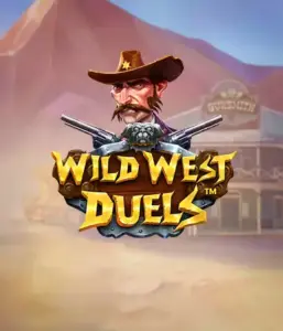  Dive into the daring world of "Wild West Duels" by Pragmatic Play, featuring a hardened gunslinger ready for a showdown. The image shows a fierce cowboy with crossed pistols, framed by a desert backdrop. His focused expression and elaborate attire capture the essence of the Old West. The game's title is clearly displayed in an ornate font, adding to the adventurous theme. 